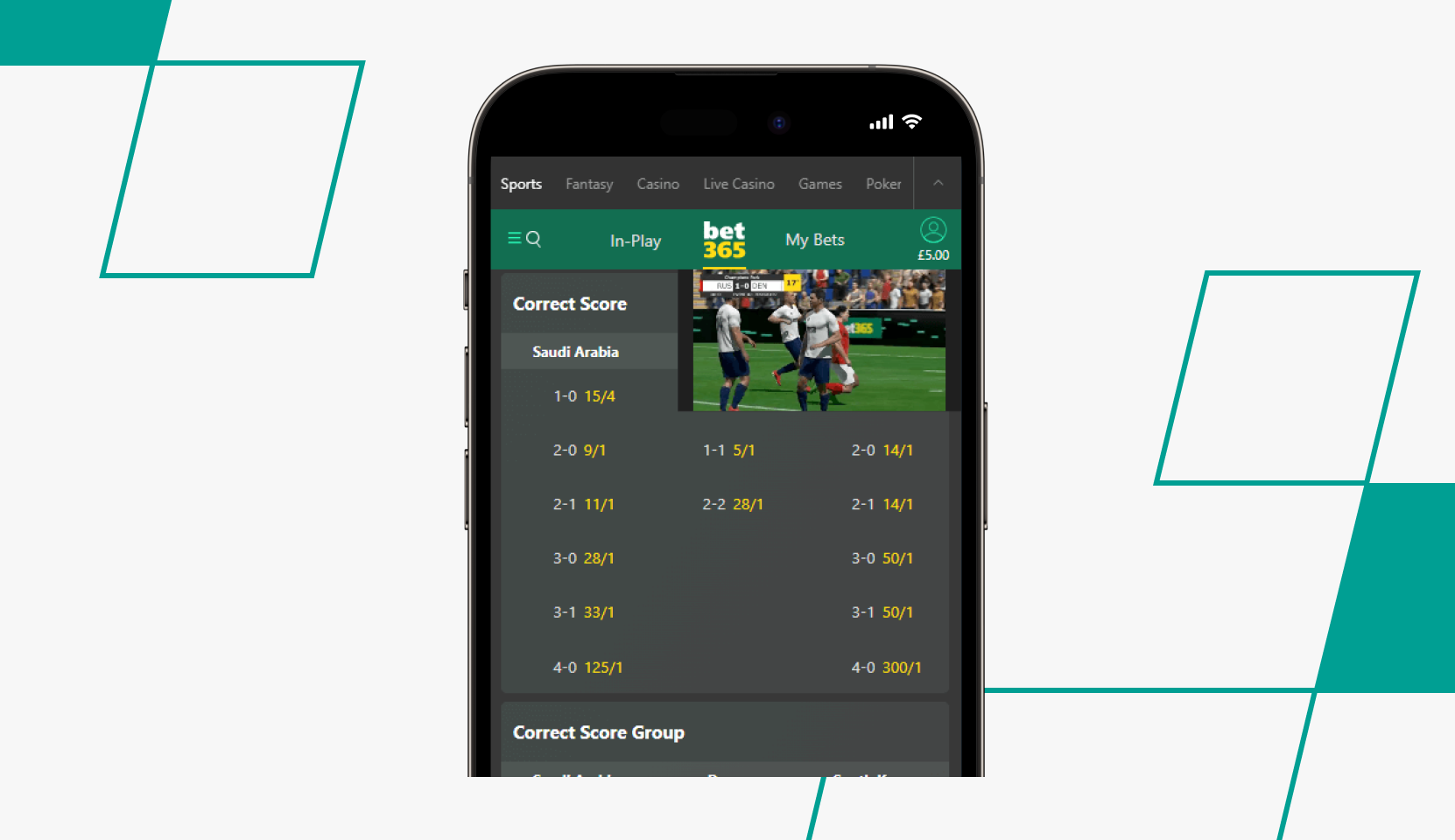 desktop Screenshot of bet365 Virtual Football Markets Page