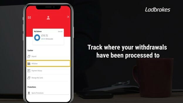 Ladbrokes Withdrawals Screenshot