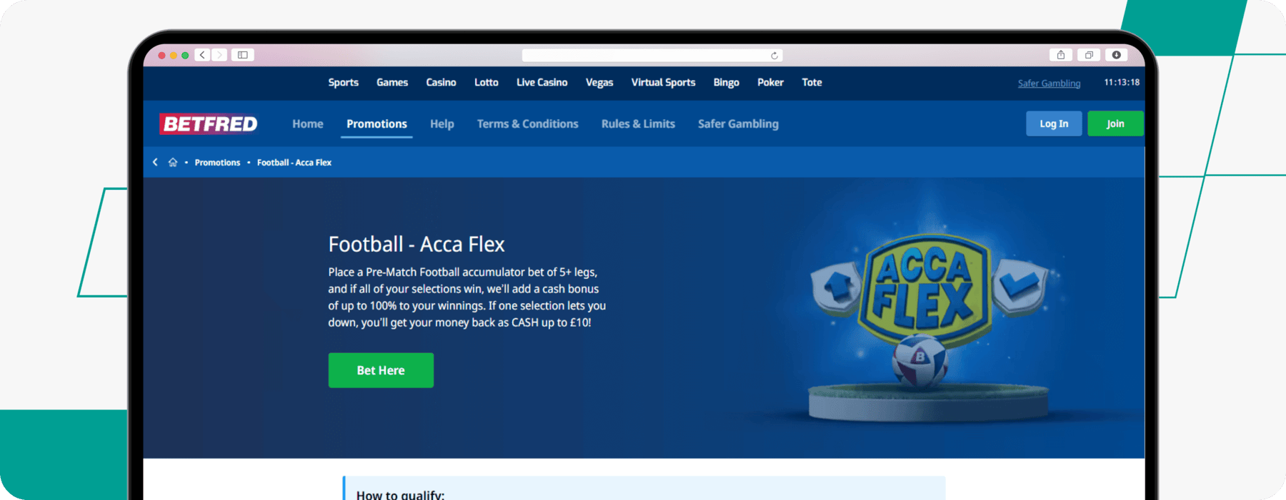 desktop Screenshot of Betfred Acca Flex Promotional Page